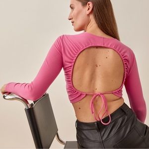 Reformation Casey Top Pink